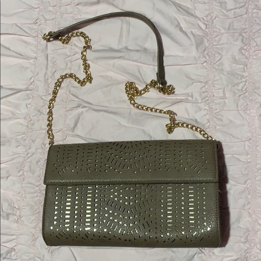 Gray bag with cutout design